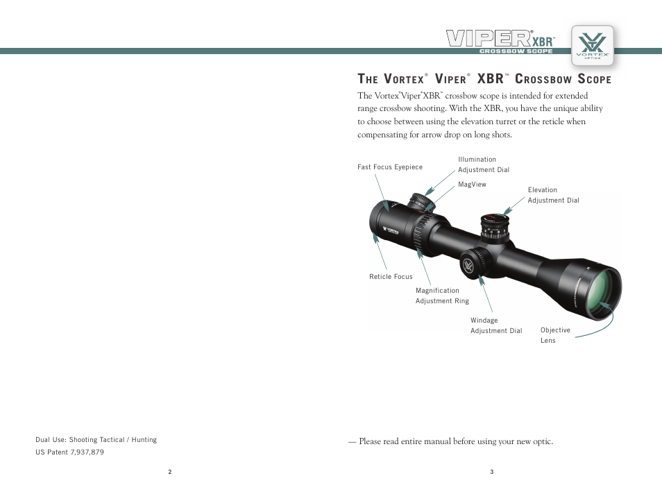 Vortex Optics VIPER XBR 2.5-10X44 CROSSBOW SCOPE User Manual | Page 2 / 15