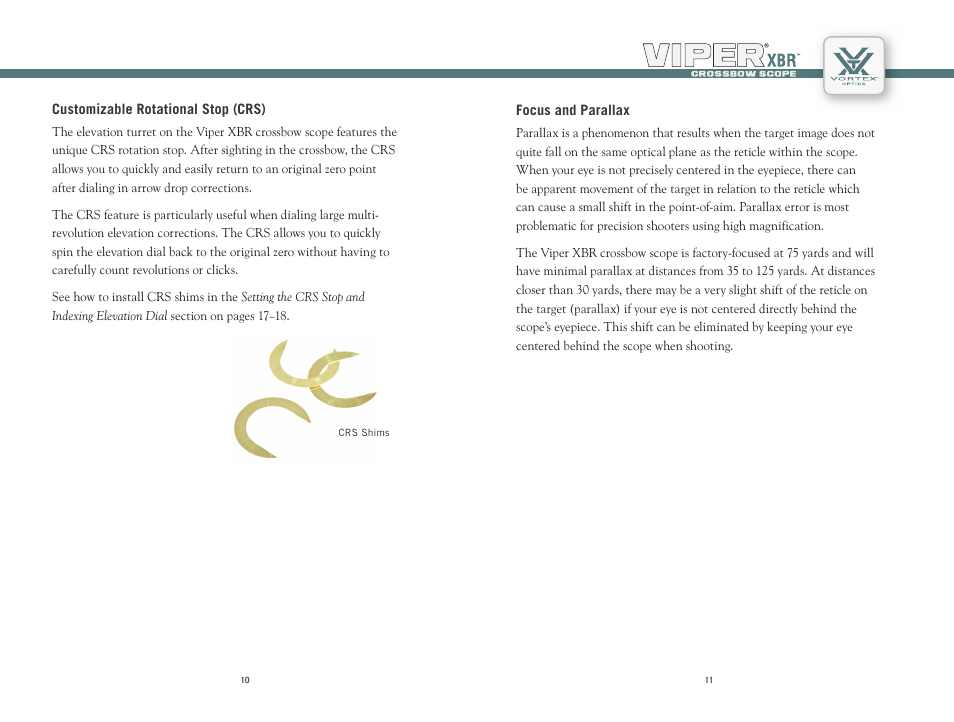Vortex Optics VIPER XBR 2.5-10X44 CROSSBOW SCOPE User Manual | Page 6 / 15
