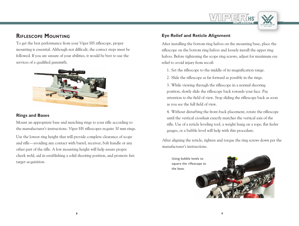 Vortex Optics VIPER HS 2.5-10X44 RIFLESCOPE User Manual | Page 5 / 9