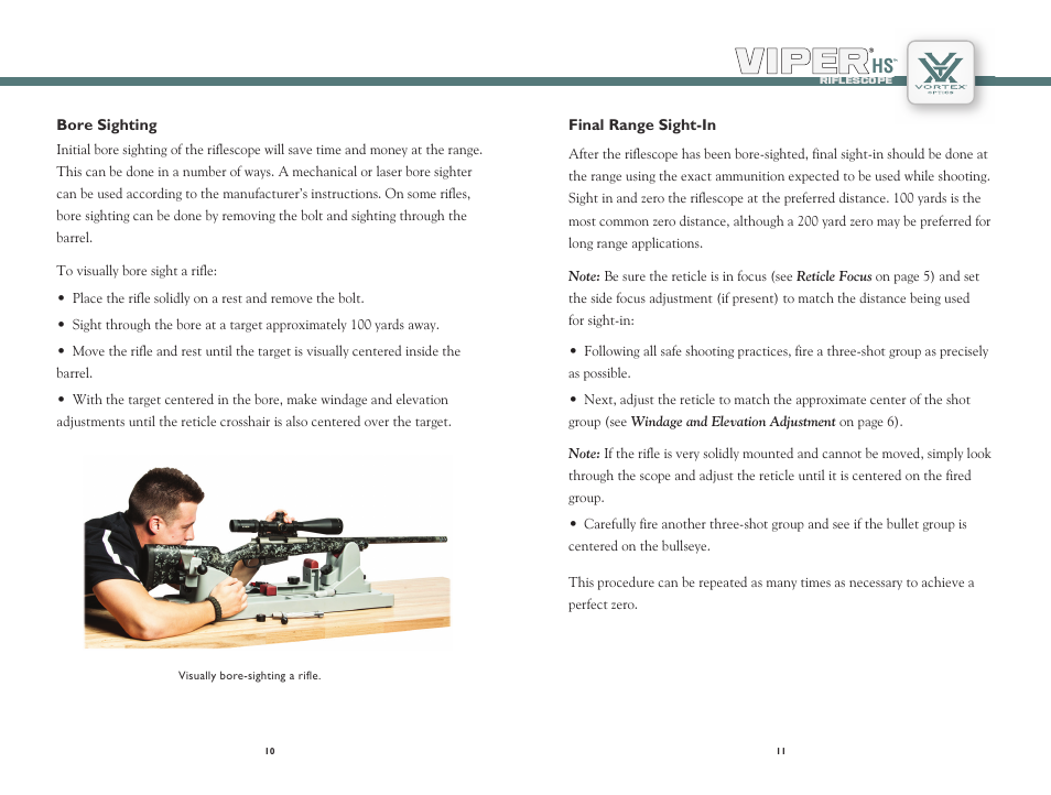 Vortex Optics VIPER HS 2.5-10X44 RIFLESCOPE User Manual | Page 6 / 9