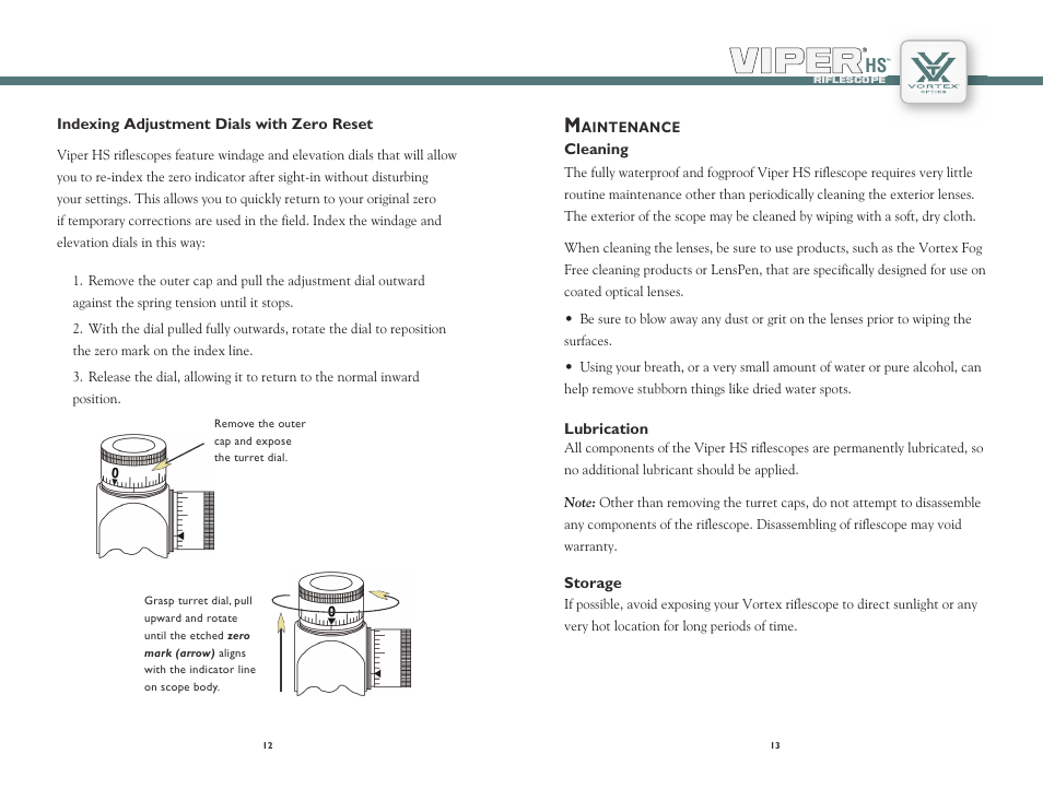 Vortex Optics VIPER HS 2.5-10X44 RIFLESCOPE User Manual | Page 7 / 9