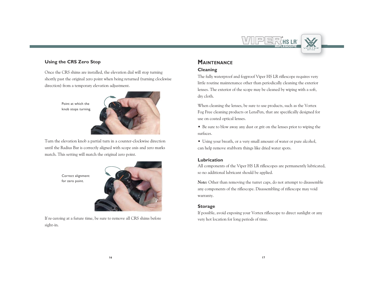 Hs lr | Vortex Optics VIPER HS LR 6-24X50 RIFLESCOPE — First Focal Plane User Manual | Page 9 / 11