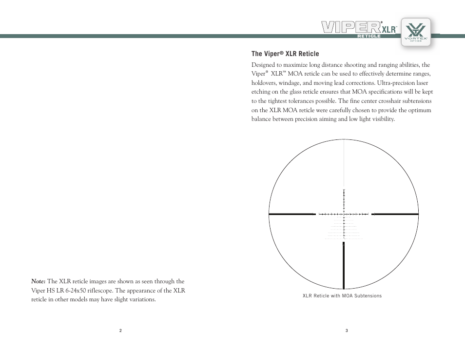 Vortex Optics VIPER HS LR 6-24X50 RIFLESCOPE — First Focal Plane User Manual | Page 2 / 9