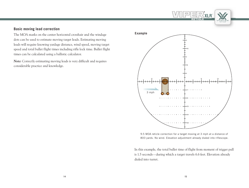 Basic moving lead correction | Vortex Optics VIPER HS LR 6-24X50 RIFLESCOPE — First Focal Plane User Manual | Page 8 / 9