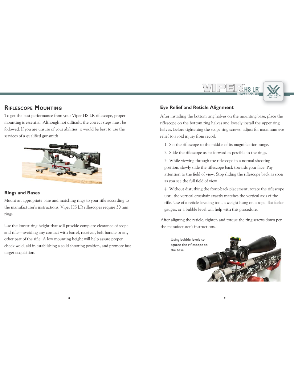 Hs lr | Vortex Optics VIPER HS LR 2.5-10X32 RIFLESCOPE — First Focal Plane User Manual | Page 5 / 9