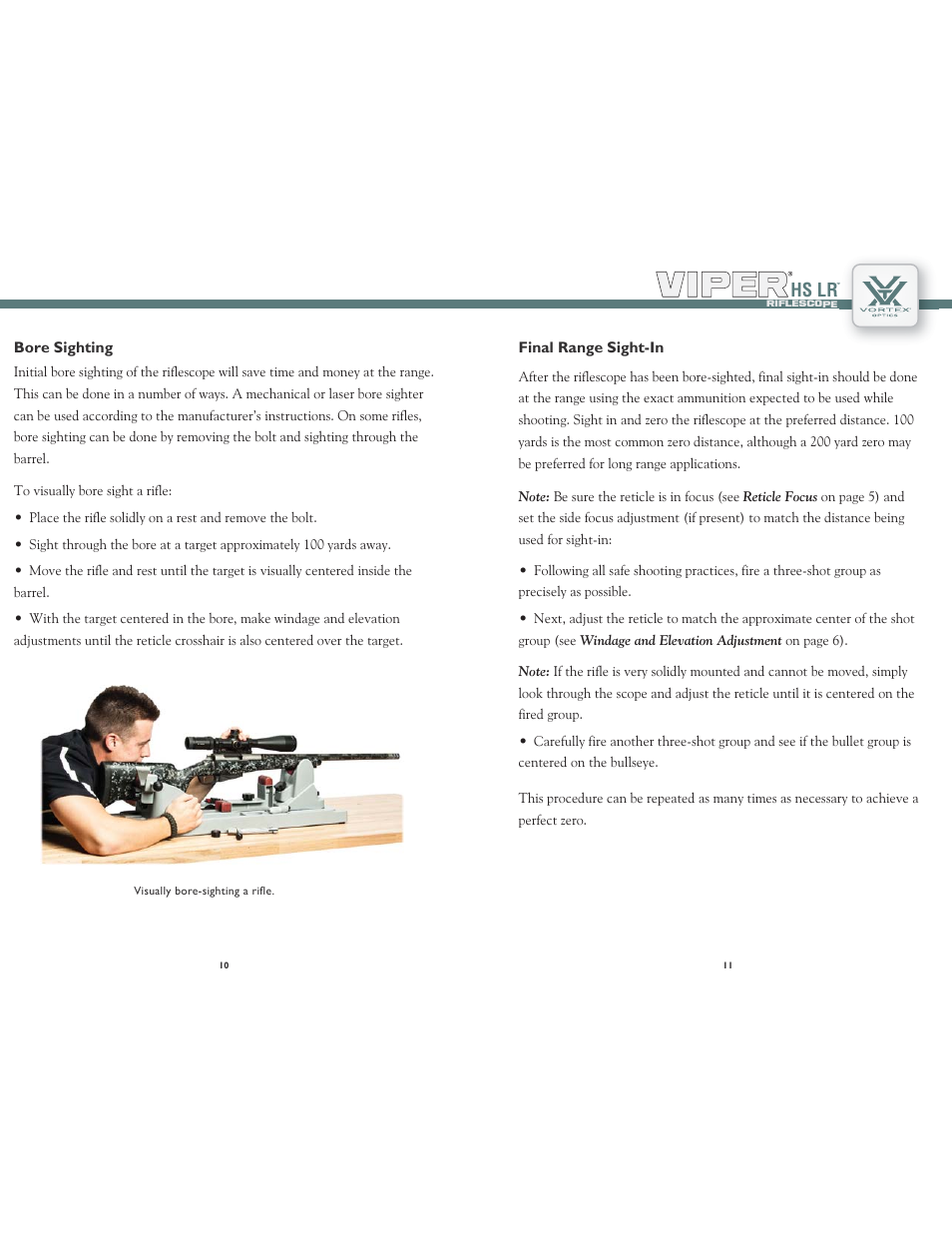 Hs lr | Vortex Optics VIPER HS LR 2.5-10X32 RIFLESCOPE — First Focal Plane User Manual | Page 6 / 9