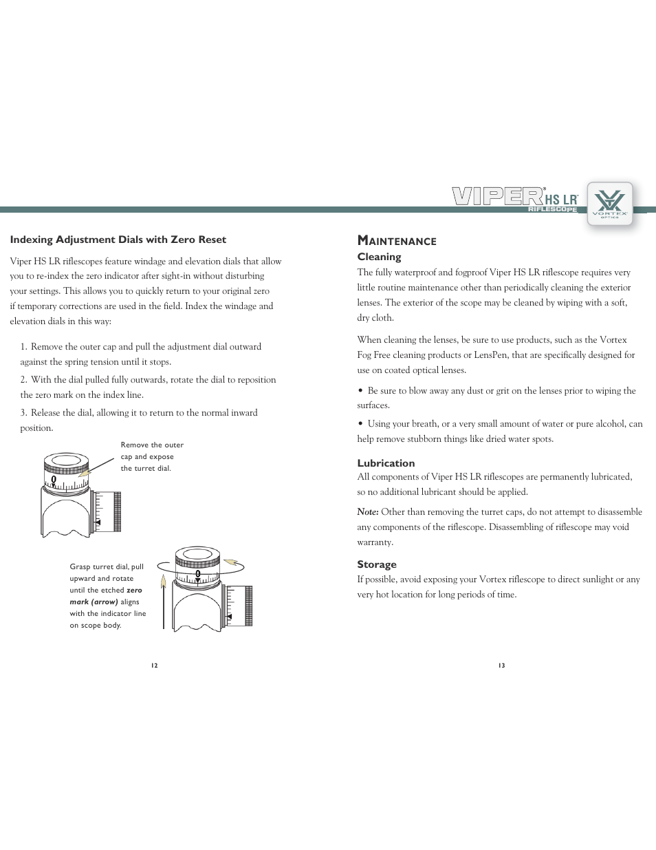 Hs lr | Vortex Optics VIPER HS LR 2.5-10X32 RIFLESCOPE — First Focal Plane User Manual | Page 7 / 9