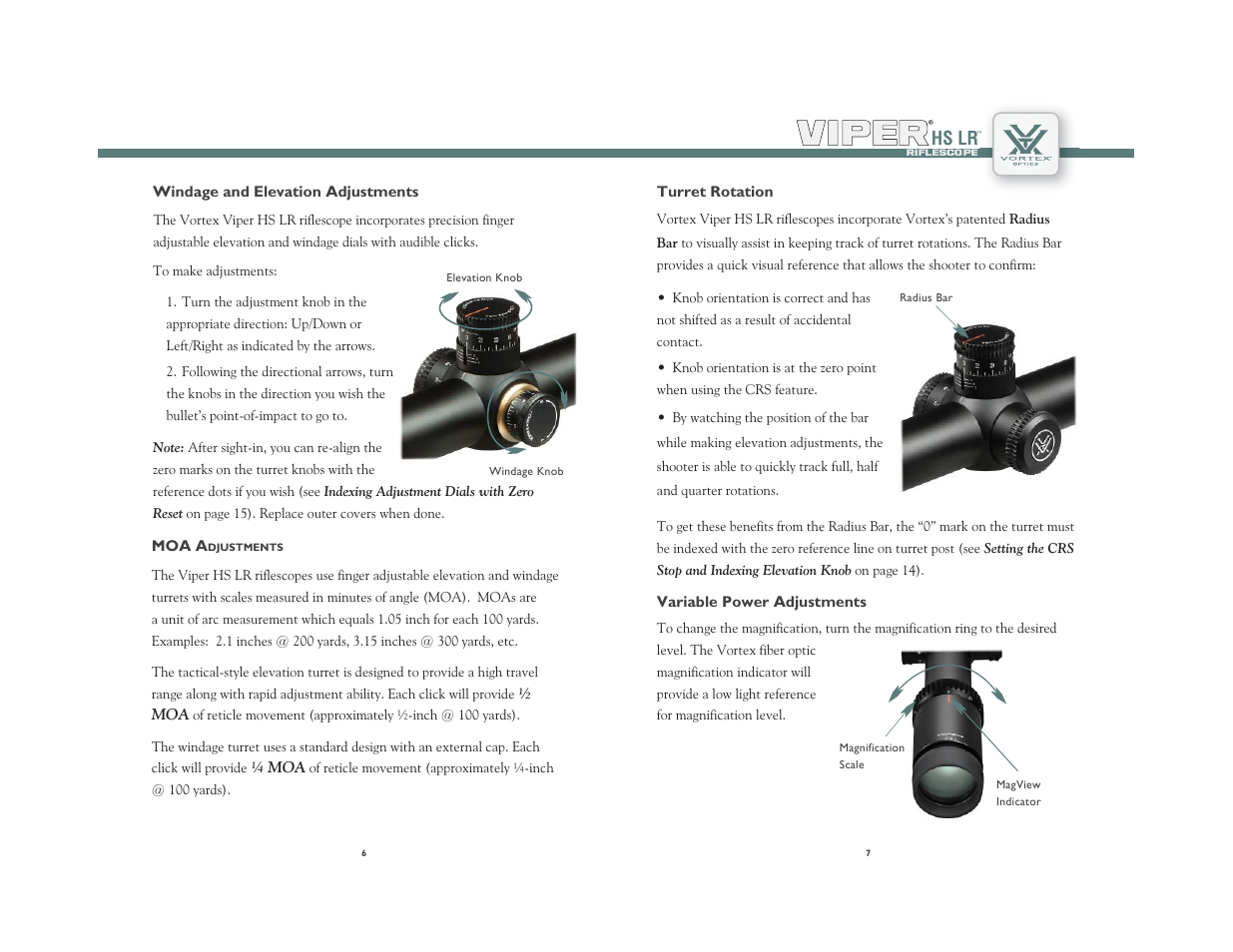 Hs lr | Vortex Optics VIPER HS 4-16X44 LR RIFLESCOPE User Manual | Page 4 / 11