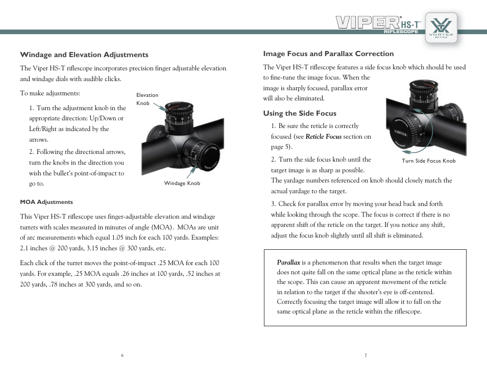 Hs-t | Vortex Optics VIPER HS-T 6-24X50 RIFLESCOPE User Manual | Page 4 / 11