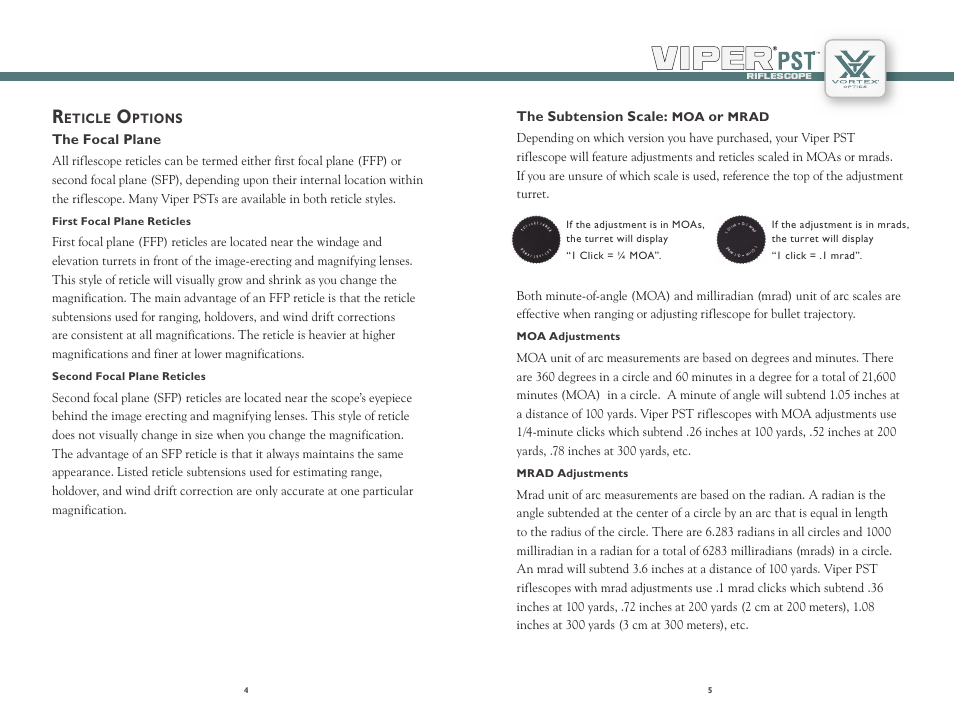 Vortex Optics VIPER PST 2.5-10X44 RIFLESCOPE User Manual | Page 3 / 13
