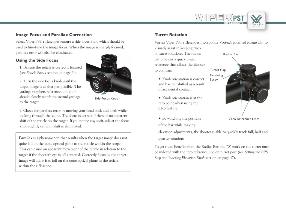 Vortex Optics VIPER PST 2.5-10X44 RIFLESCOPE User Manual | Page 5 / 13