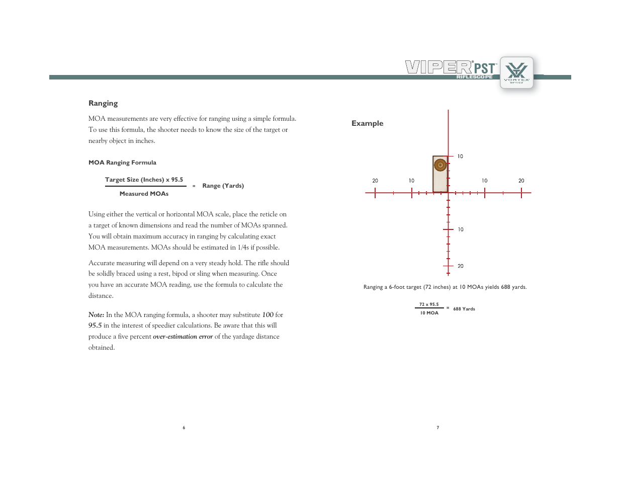 Vortex Optics VIPER PST 4-16X50 FFP RIFLESCOPE — First Focal Plane User Manual | Page 4 / 9