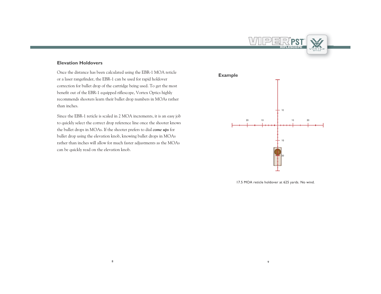 Vortex Optics VIPER PST 2.5-10X32 FFP RIFLESCOPE User Manual | Page 5 / 9