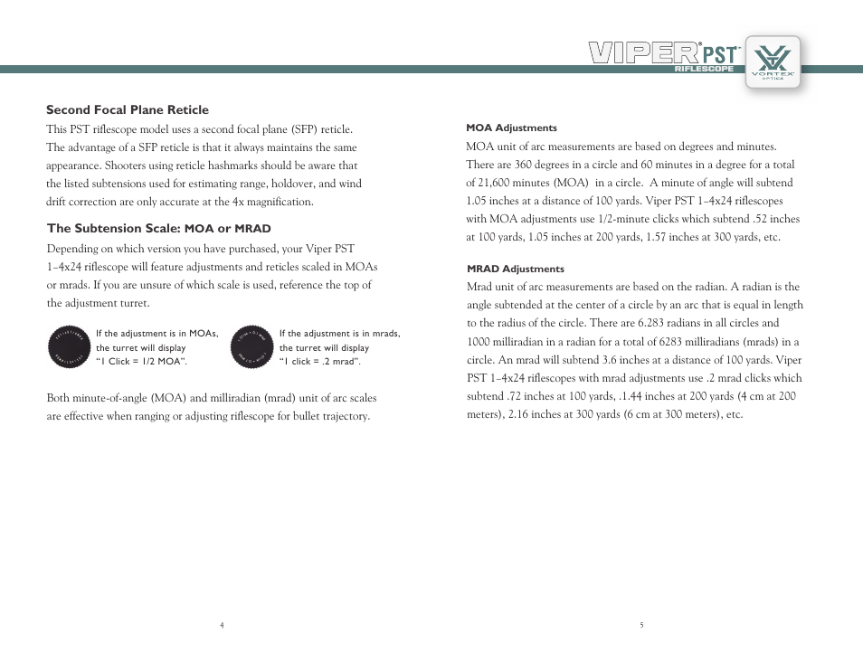 Vortex Optics VIPER PST 1-4X24 RIFLESCOPE User Manual | Page 3 / 13