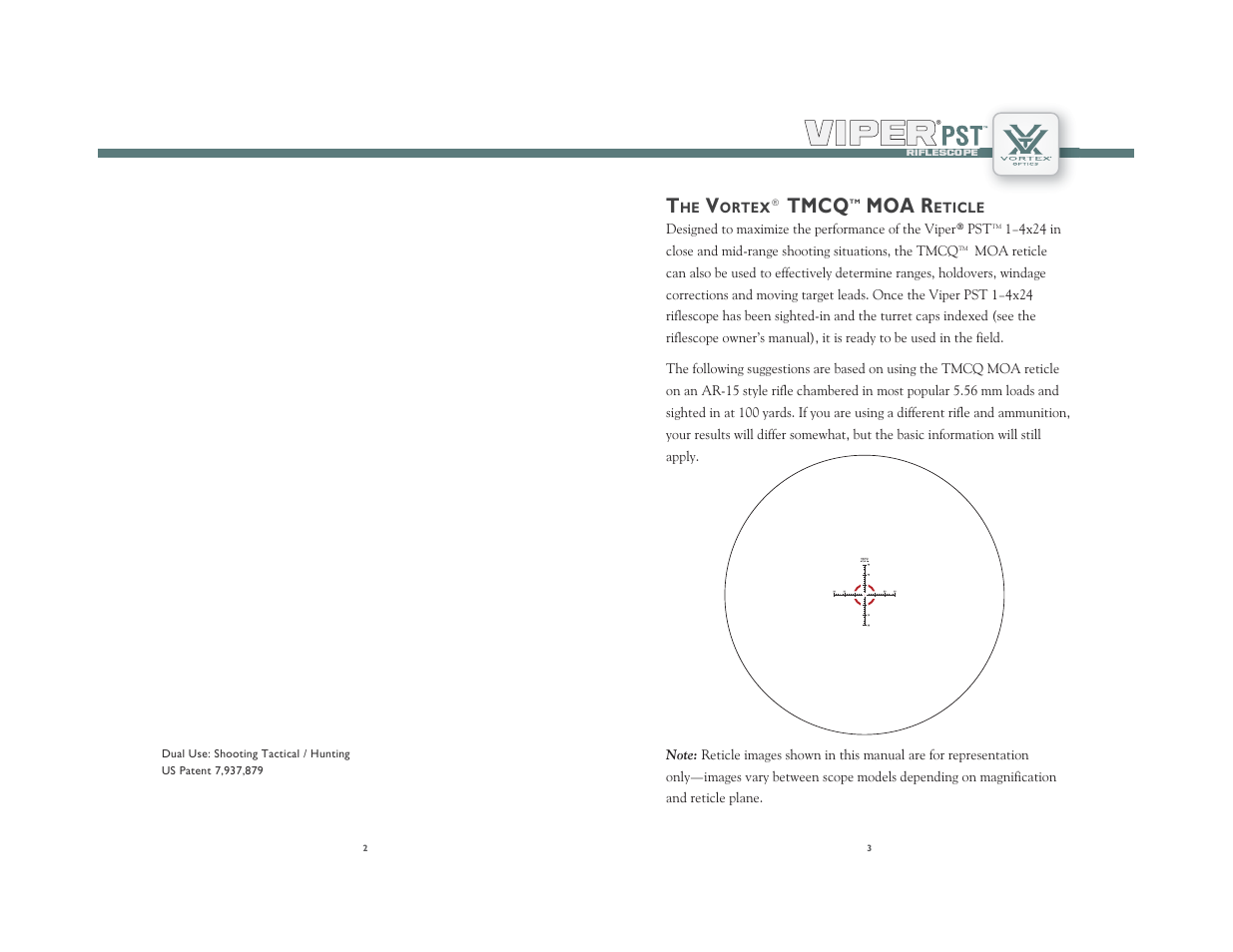 Tmcq, Moa r | Vortex Optics VIPER PST 1-4X24 RIFLESCOPE User Manual | Page 2 / 9