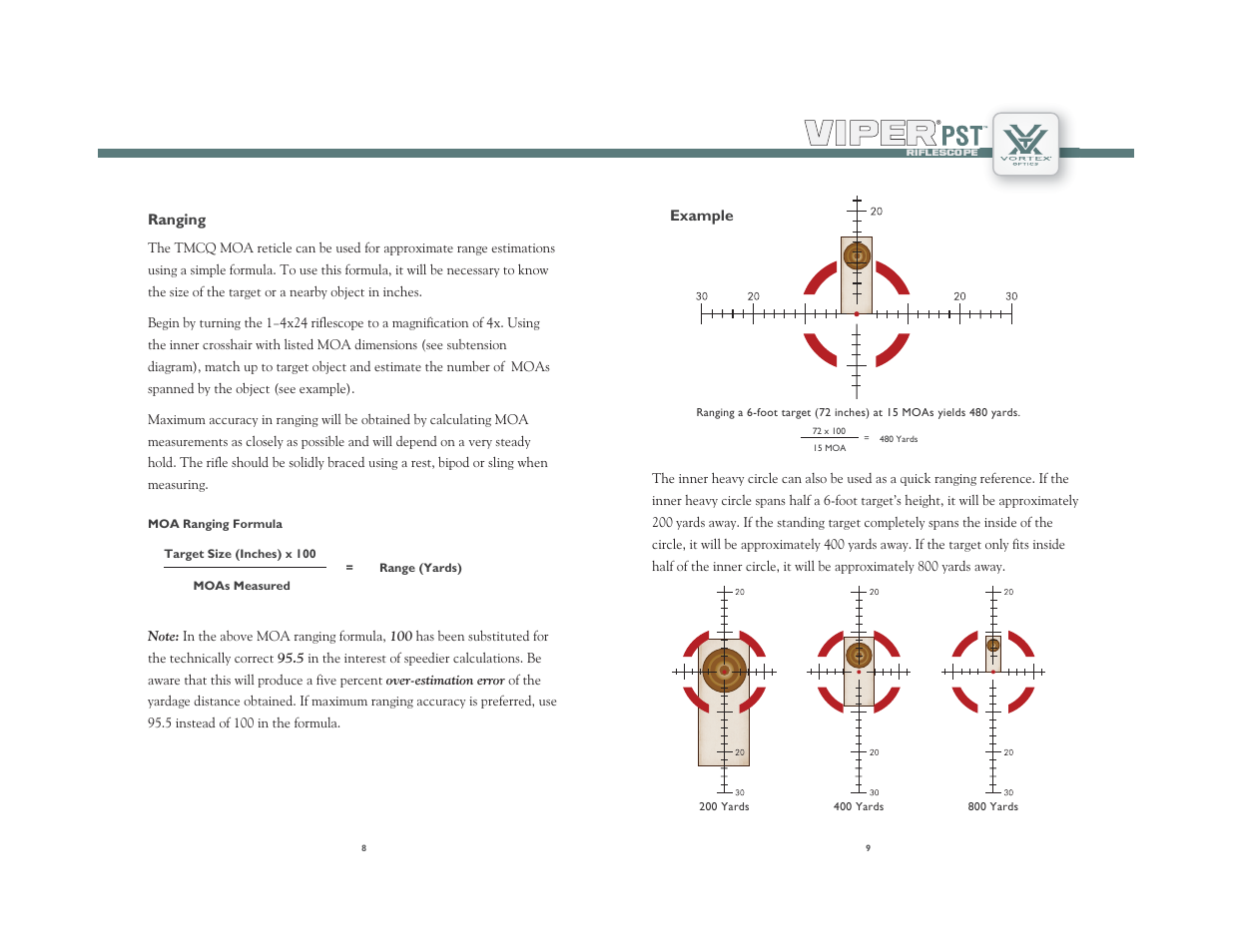 Vortex Optics VIPER PST 1-4X24 RIFLESCOPE User Manual | Page 5 / 9