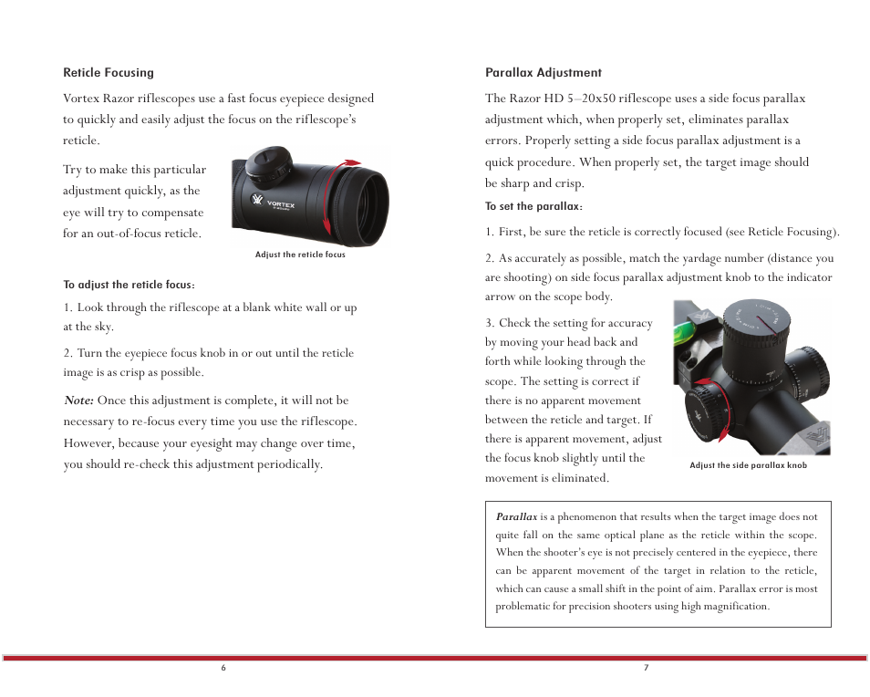 Vortex Optics RAZOR HD 5-20X50 RIFLESCOPE — First Focal Plane User Manual | Page 5 / 13