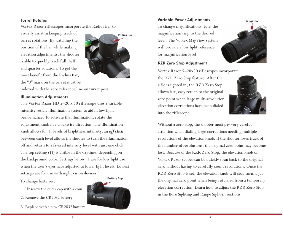 Vortex Optics RAZOR HD 5-20X50 RIFLESCOPE — First Focal Plane User Manual | Page 6 / 13