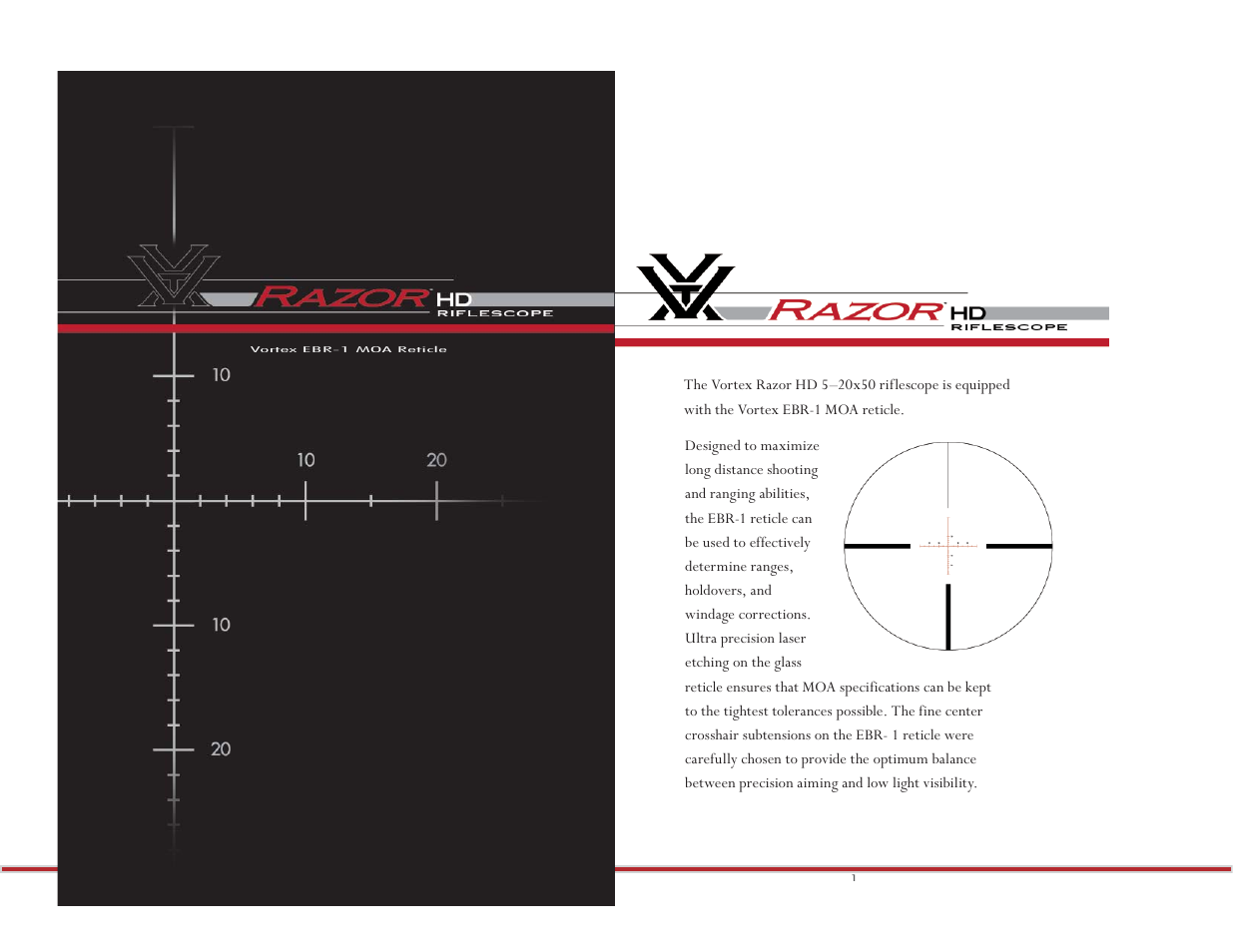 Vortex Optics RAZOR HD 5-20X50 RIFLESCOPE — First Focal Plane User Manual | 7 pages