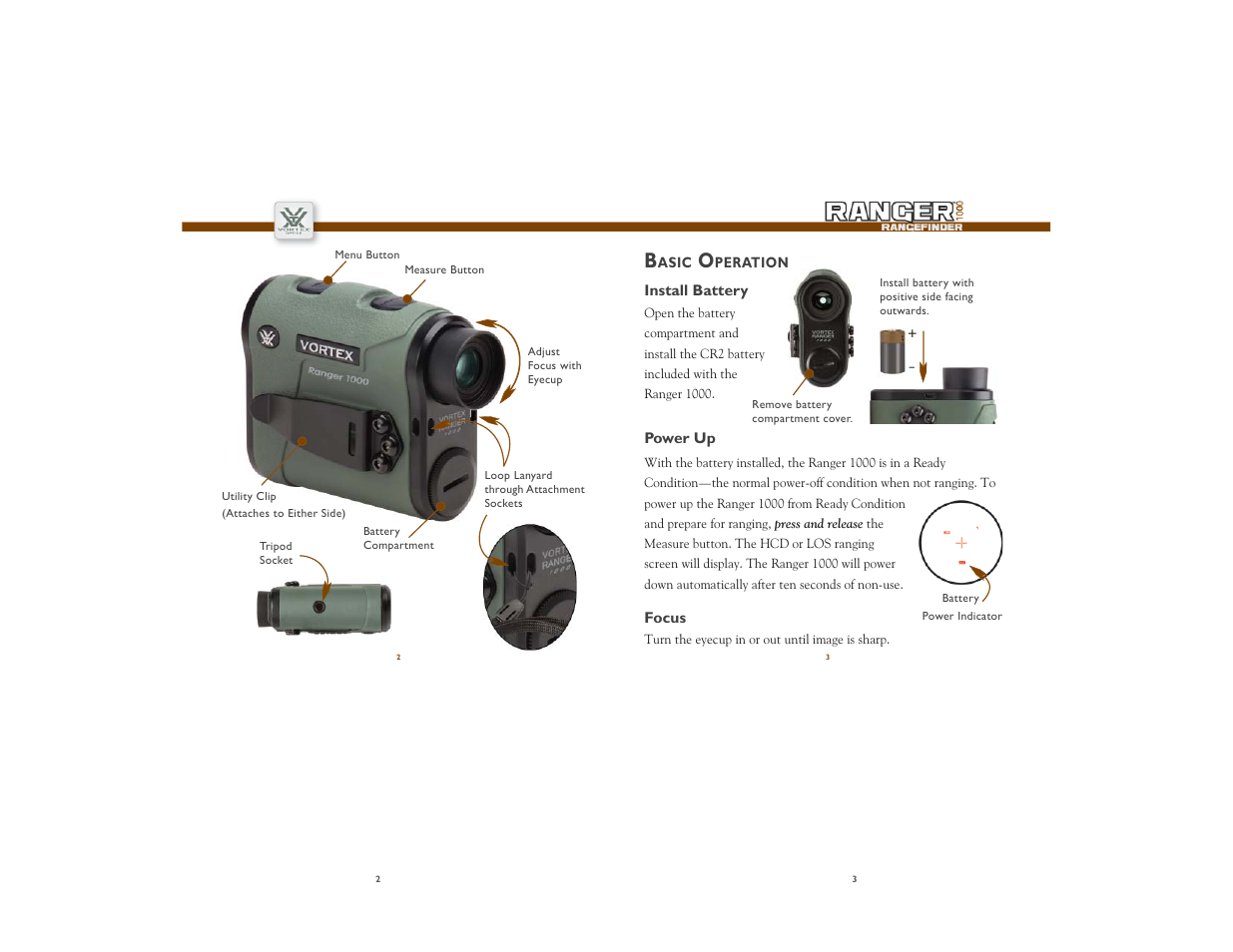 Vortex Optics RANGER 1000 RANGEFINDER WITH HCD User Manual | Page 2 / 11