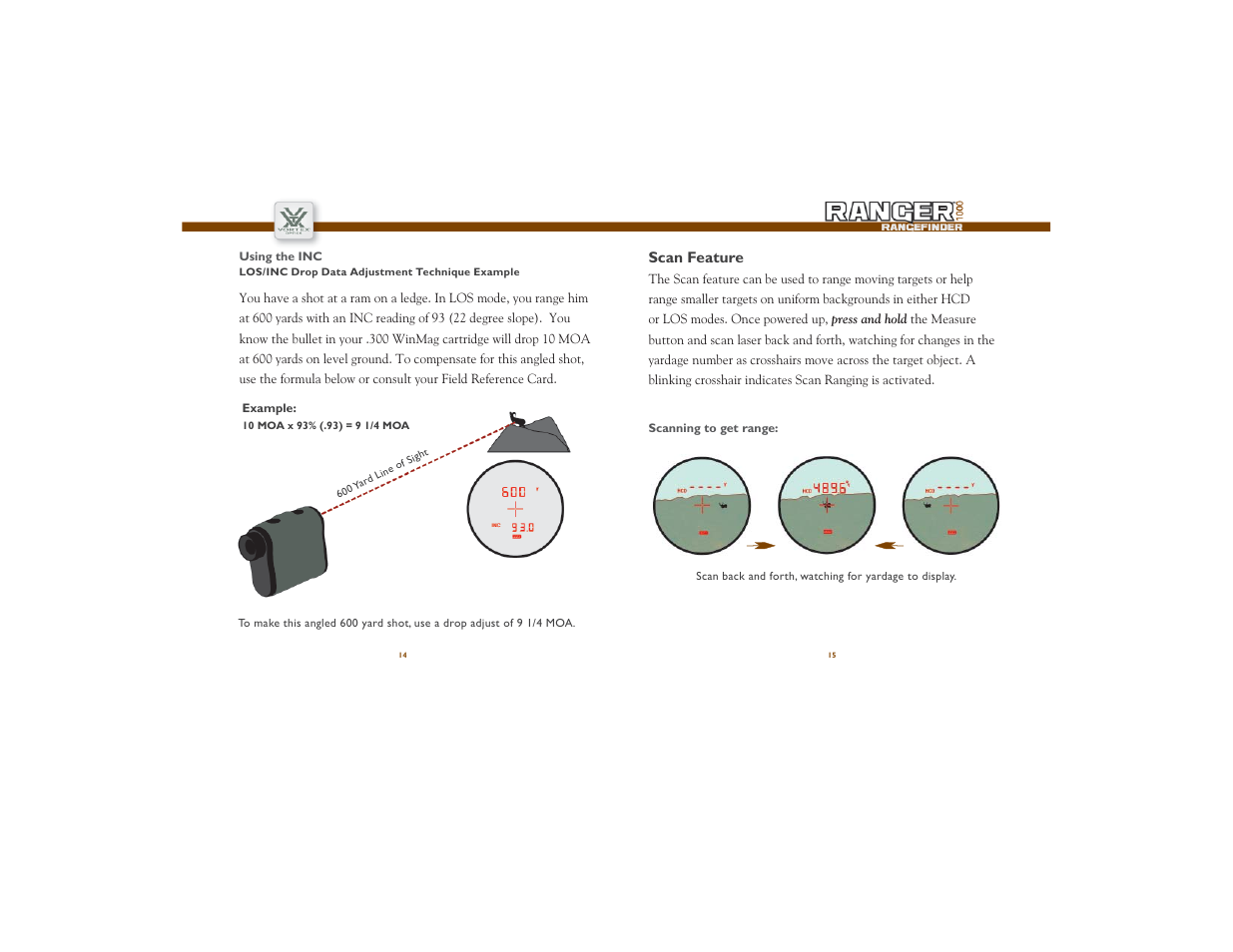 Scan feature | Vortex Optics RANGER 1000 RANGEFINDER WITH HCD User Manual | Page 8 / 11
