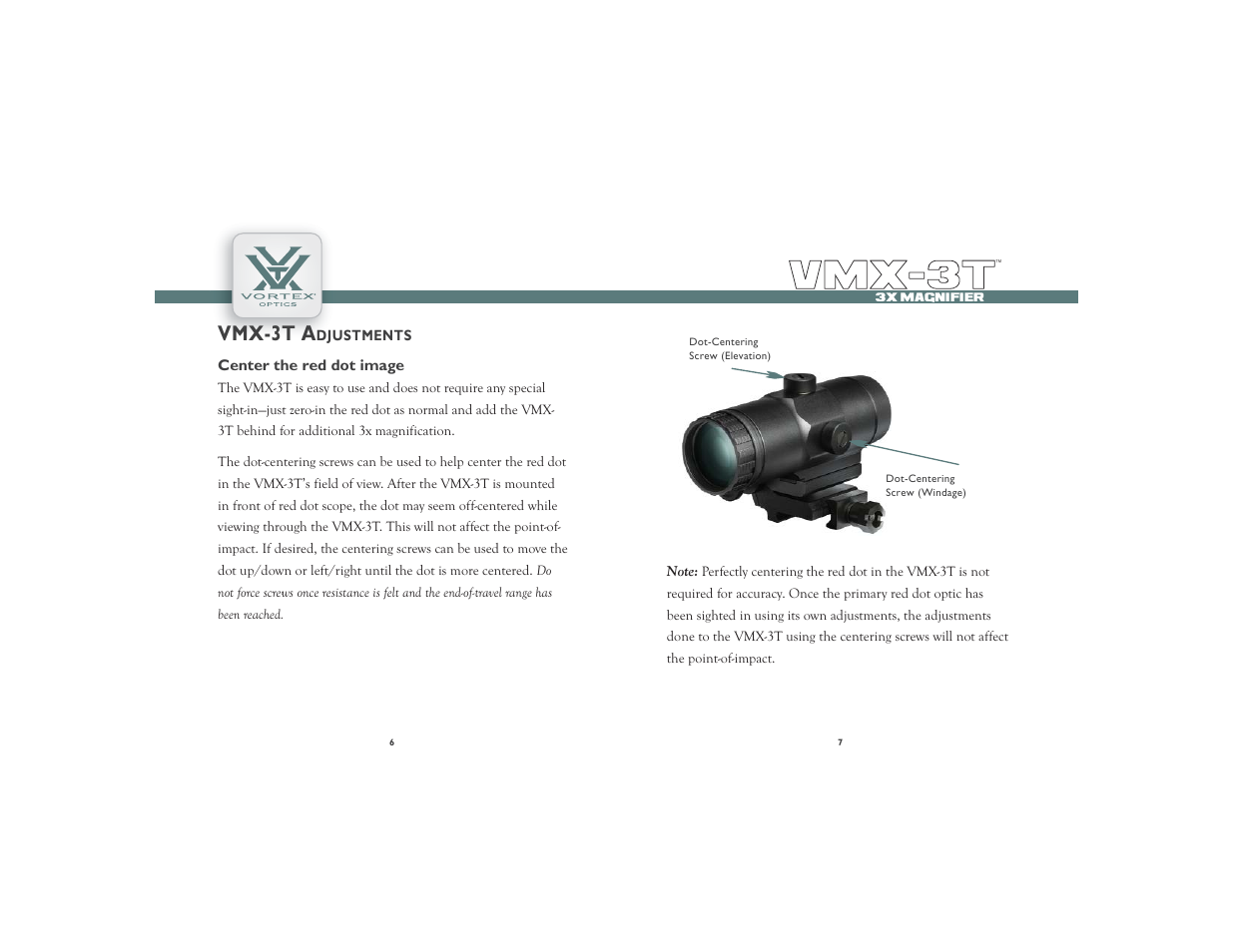 Vmx-3t, Vmx-3t a | Vortex Optics VMX-3T MAGNIFIER User Manual | Page 4 / 7