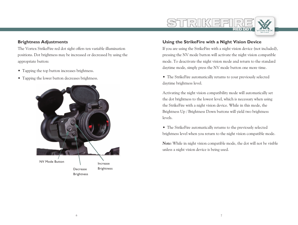 Strikefire | Vortex Optics STRIKEFIRE RED DOT - LOW MOUNT User Manual | Page 4 / 9