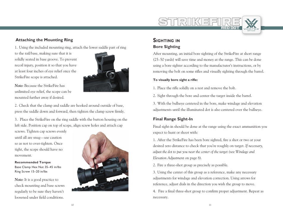 Strikefire | Vortex Optics STRIKEFIRE RED DOT - LOW MOUNT User Manual | Page 6 / 9