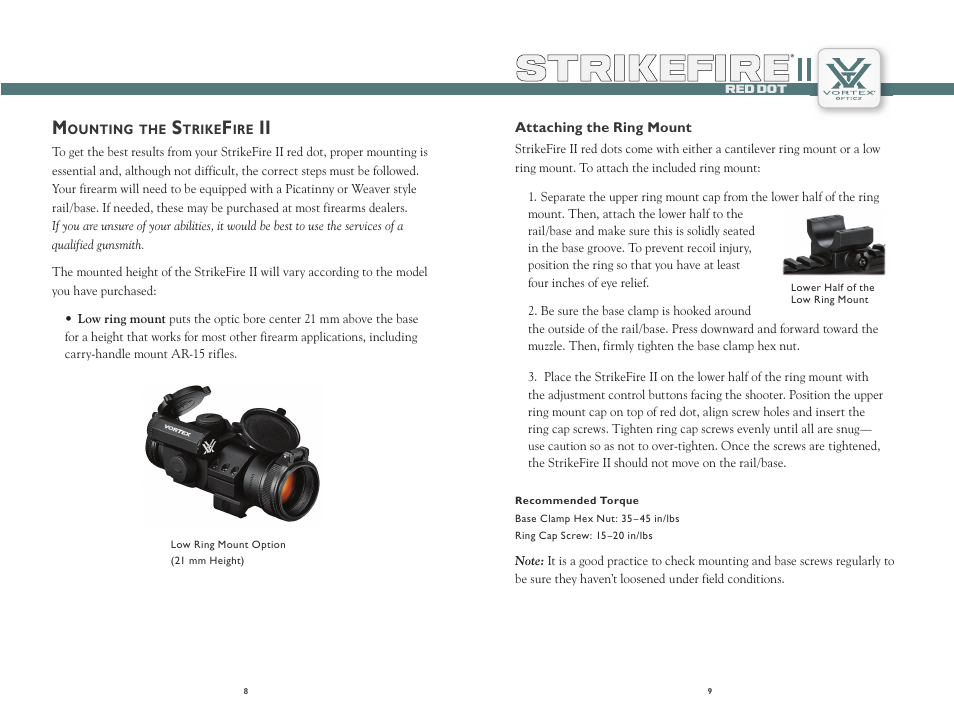 Strikefire | Vortex Optics STRIKEFIRE II RED DOT User Manual | Page 5 / 8