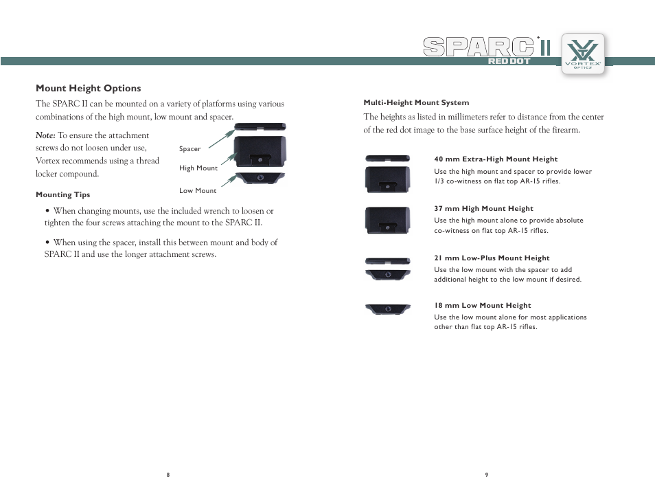 Vortex Optics SPARC II RED DOT User Manual | Page 5 / 8