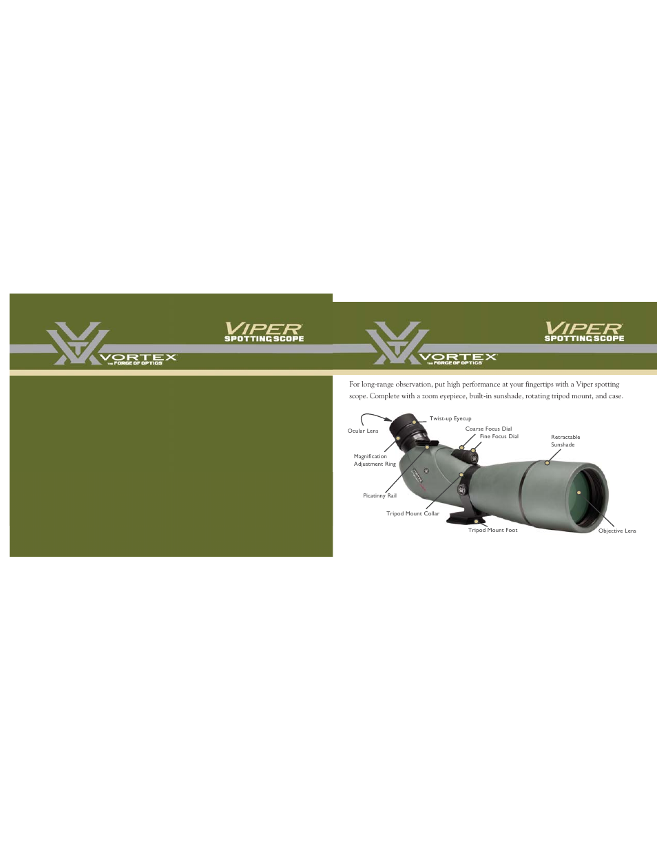 Vortex Optics VIPER 15-45X65 SPOTTING SCOPE User Manual | 5 pages