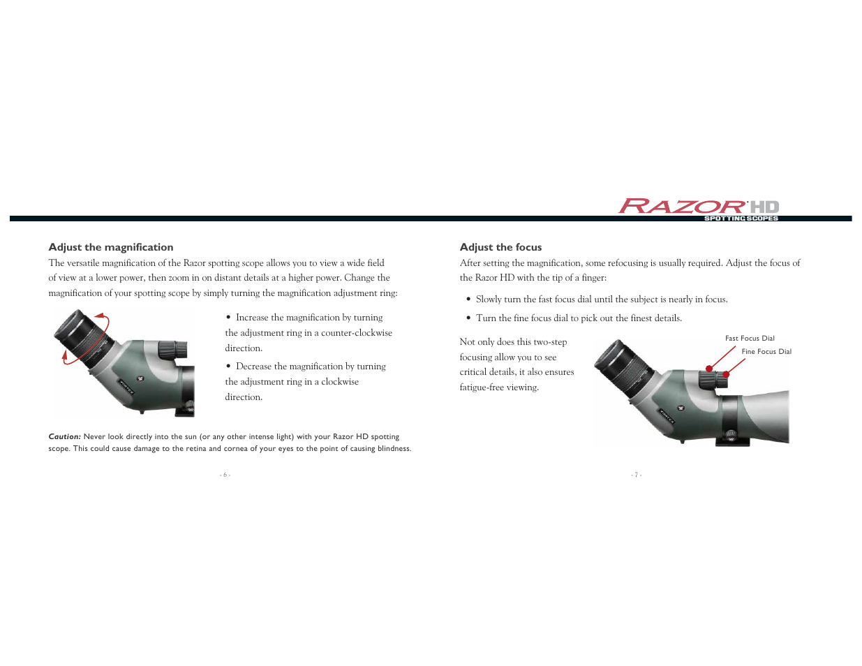 Vortex Optics RAZOR HD 16-48X65 SPOTTING SCOPE User Manual | Page 4 / 7