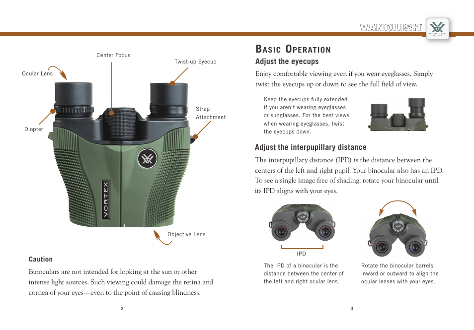 Vortex Optics VANQUISH 10X26 REVERSE PORRO PRISM BINOCULAR User Manual | Page 2 / 5