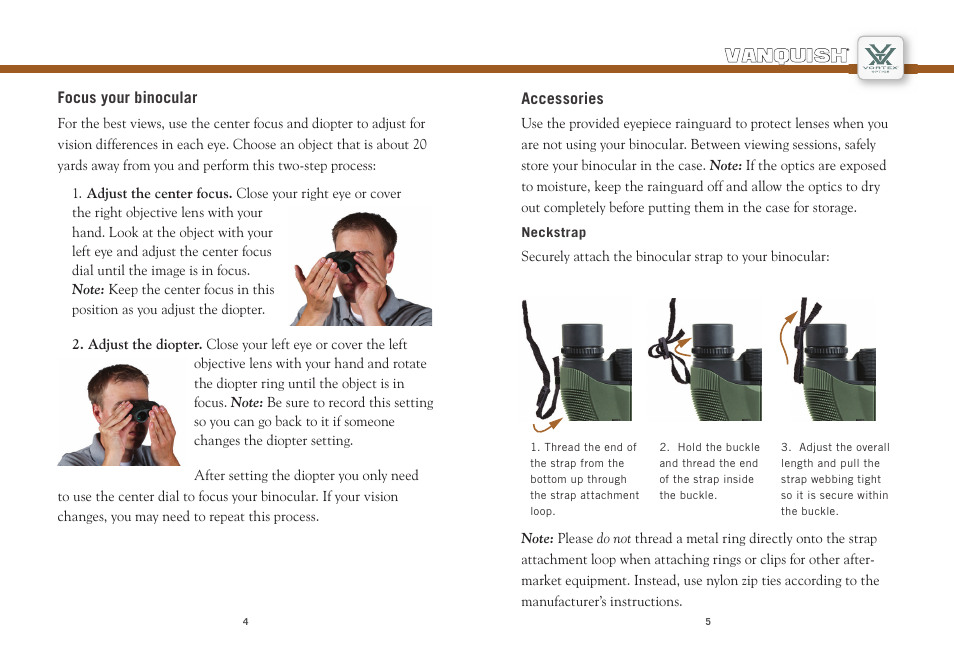 Vortex Optics VANQUISH 10X26 REVERSE PORRO PRISM BINOCULAR User Manual | Page 3 / 5