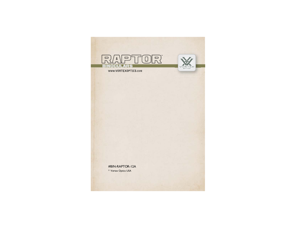 Vortex Optics RAPTOR 8.5X32 PORRO PRISM BINOCULAR User Manual | Page 5 / 5