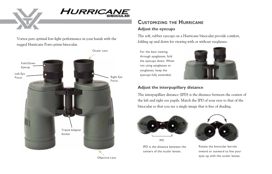 Vortex Optics HURRICANE 10X50 PORRO PRISM BINOCULAR User Manual | Page 2 / 4