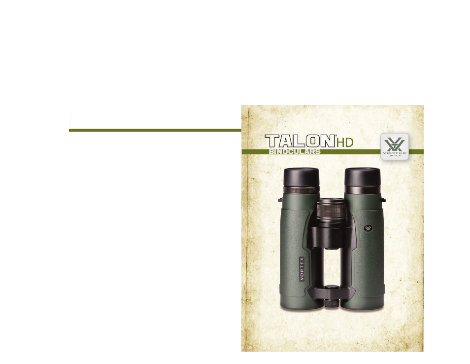 Vortex Optics TALON HD 10X42 ROOF PRISM BINOCULAR User Manual | 5 pages