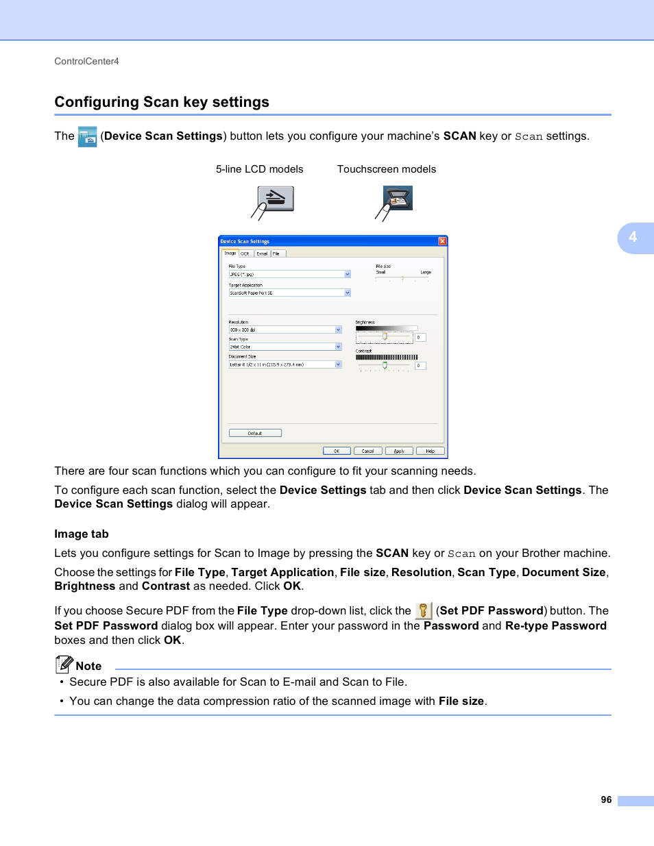 Configuring scan key settings, 4configuring scan key settings | Brother DCP-8155DN User Manual | Page 104 / 271