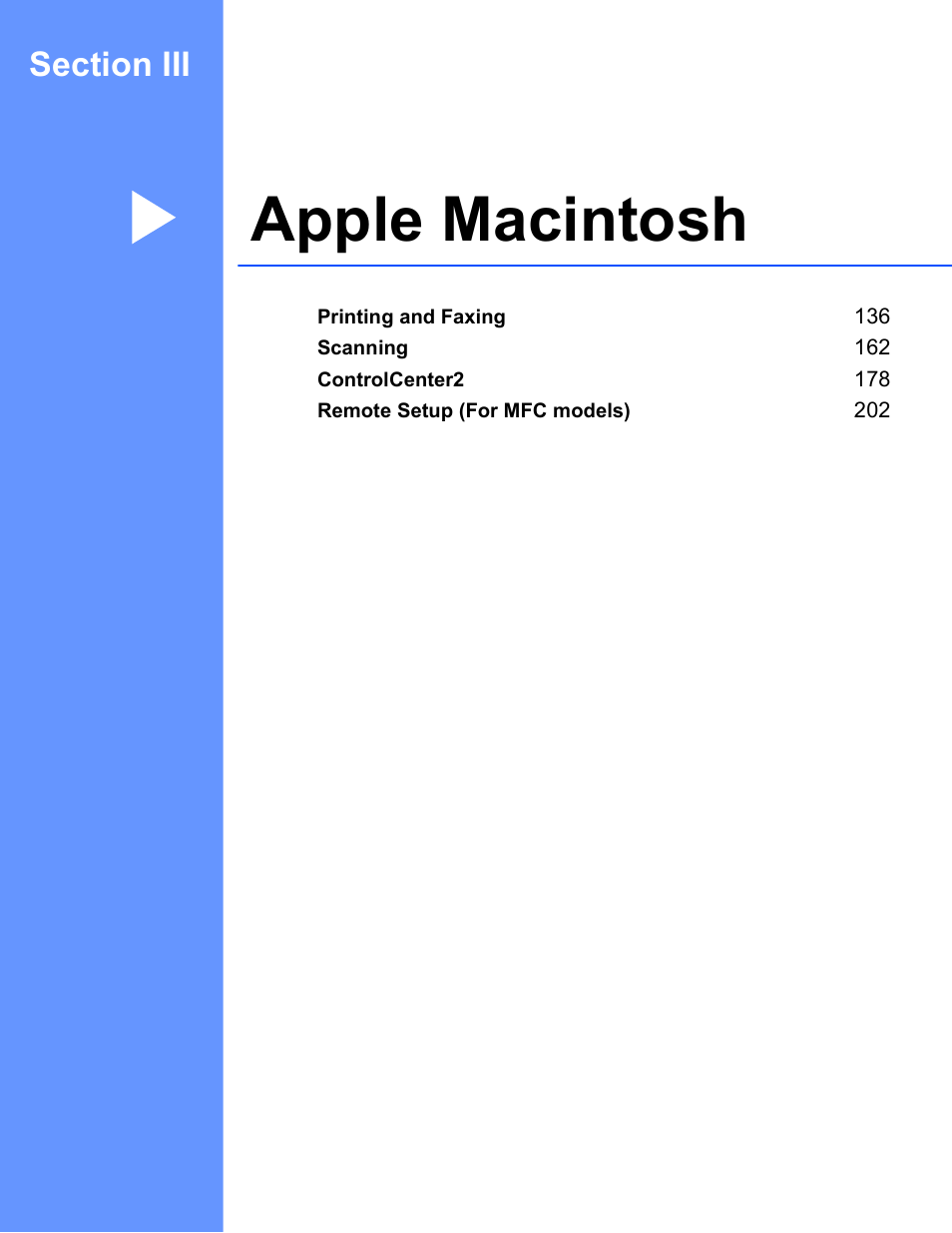 Section iii: apple macintosh, Section iii apple macintosh, Apple macintosh | Brother DCP-8155DN User Manual | Page 143 / 271