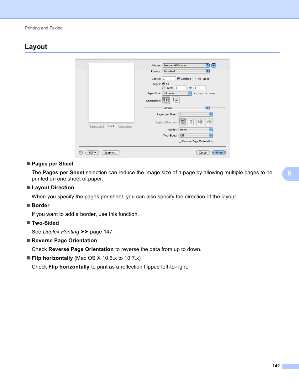 Layout, 8layout | Brother DCP-8155DN User Manual | Page 150 / 271