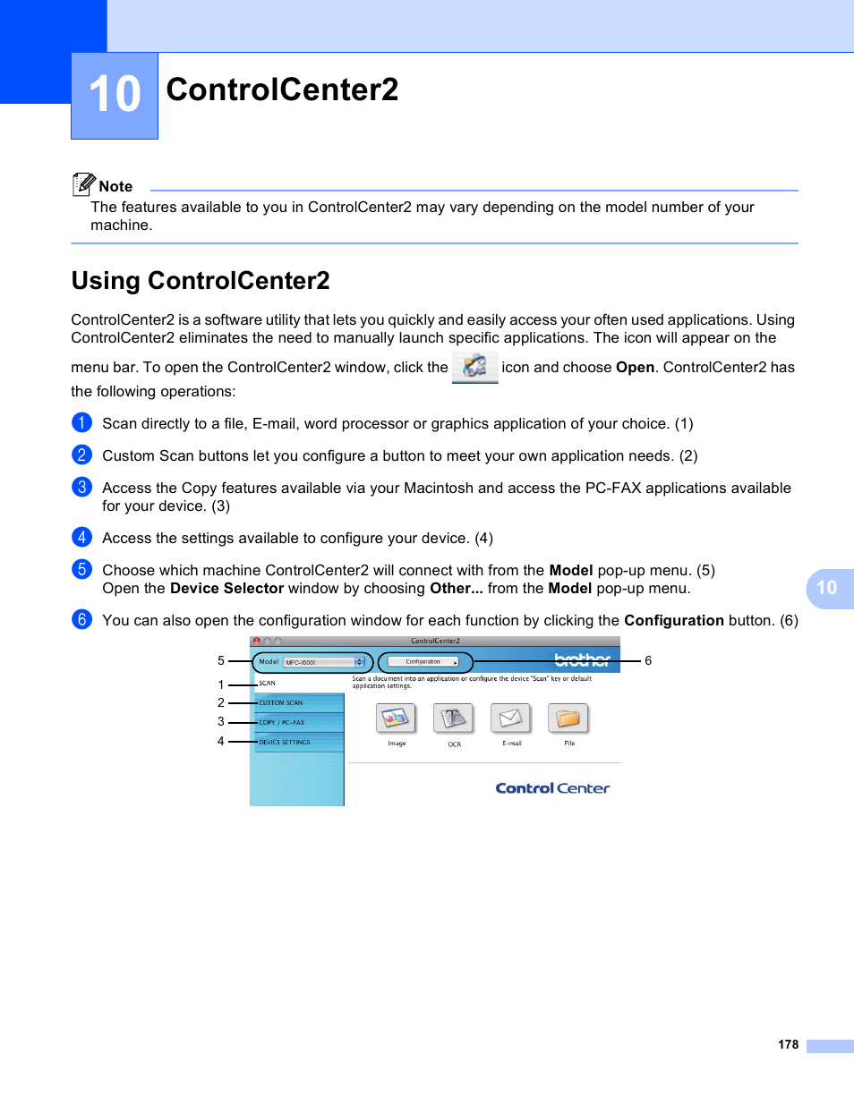 10 controlcenter2, Using controlcenter2, Controlcenter2 | Brother DCP-8155DN User Manual | Page 186 / 271