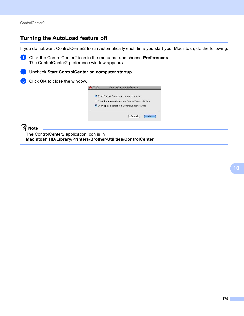 Turning the autoload feature off, 10 turning the autoload feature off | Brother DCP-8155DN User Manual | Page 187 / 271