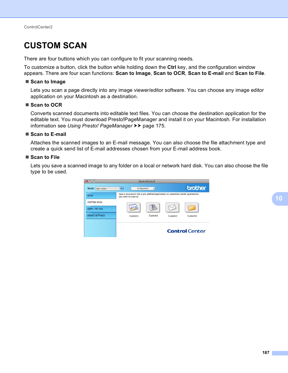 Custom scan | Brother DCP-8155DN User Manual | Page 195 / 271