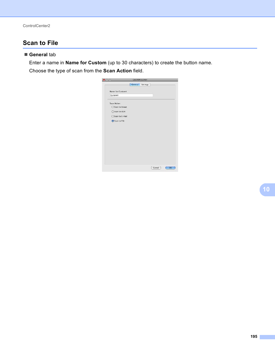 Scan to file, 10 scan to file | Brother DCP-8155DN User Manual | Page 203 / 271