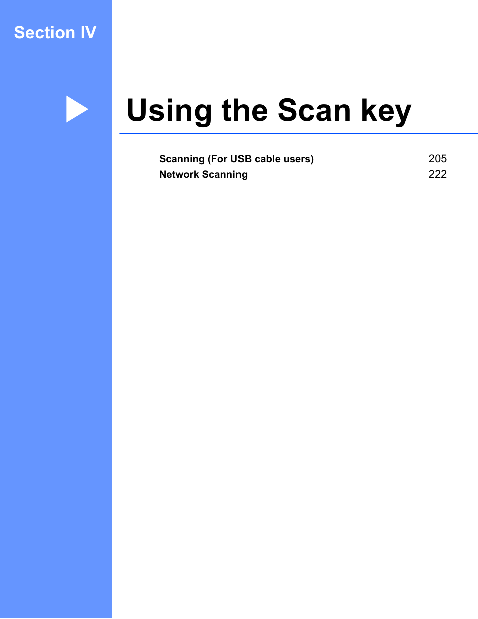 Section iv: using the scan key, Section iv using the scan key, Using the scan key | Brother DCP-8155DN User Manual | Page 212 / 271