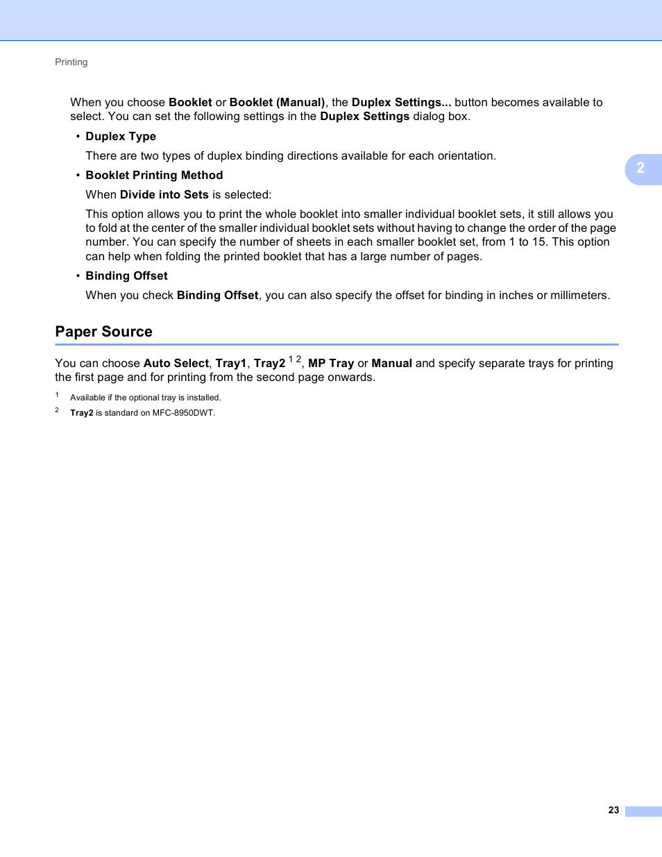 Paper source | Brother DCP-8155DN User Manual | Page 31 / 271