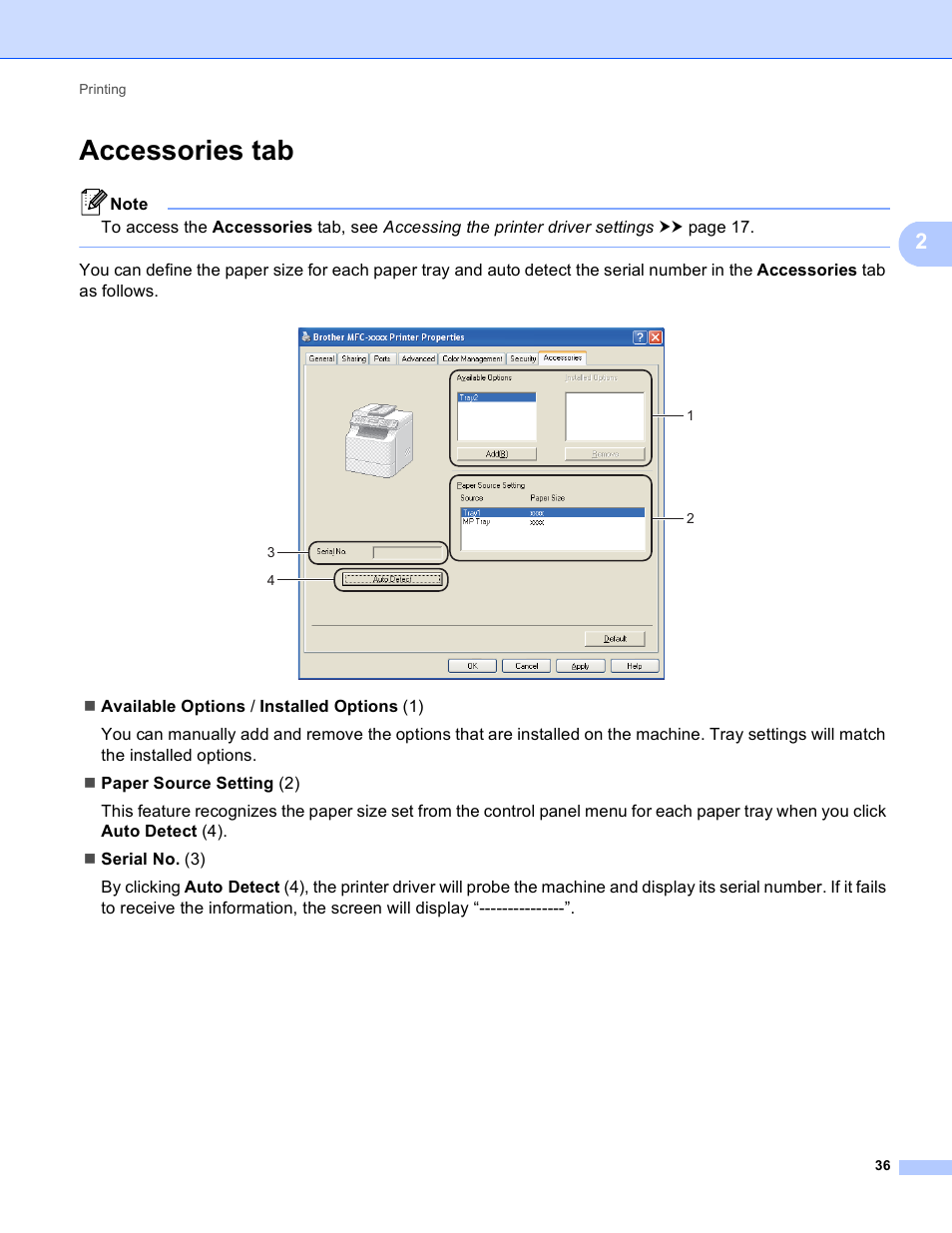 Accessories tab | Brother DCP-8155DN User Manual | Page 44 / 271