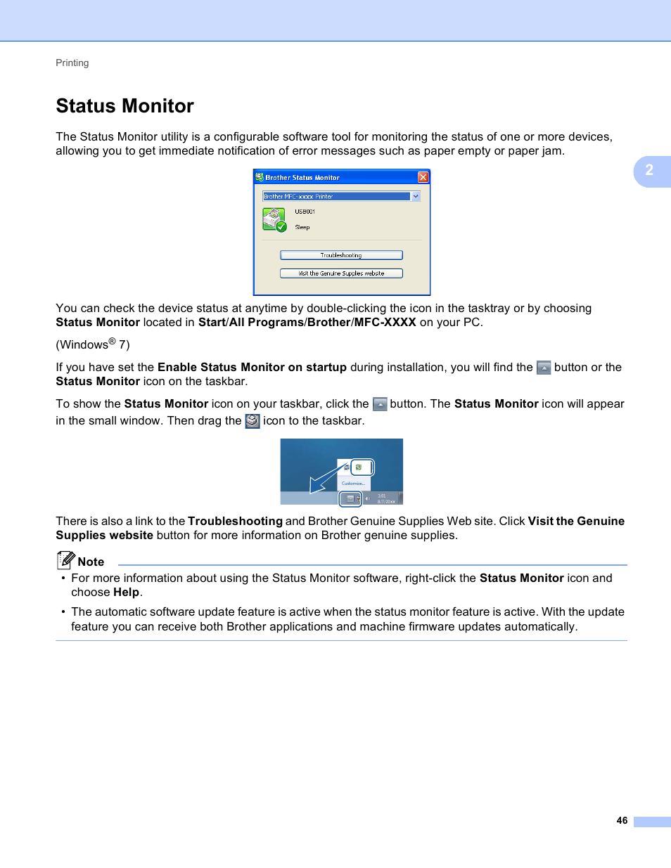 Status monitor | Brother DCP-8155DN User Manual | Page 54 / 271