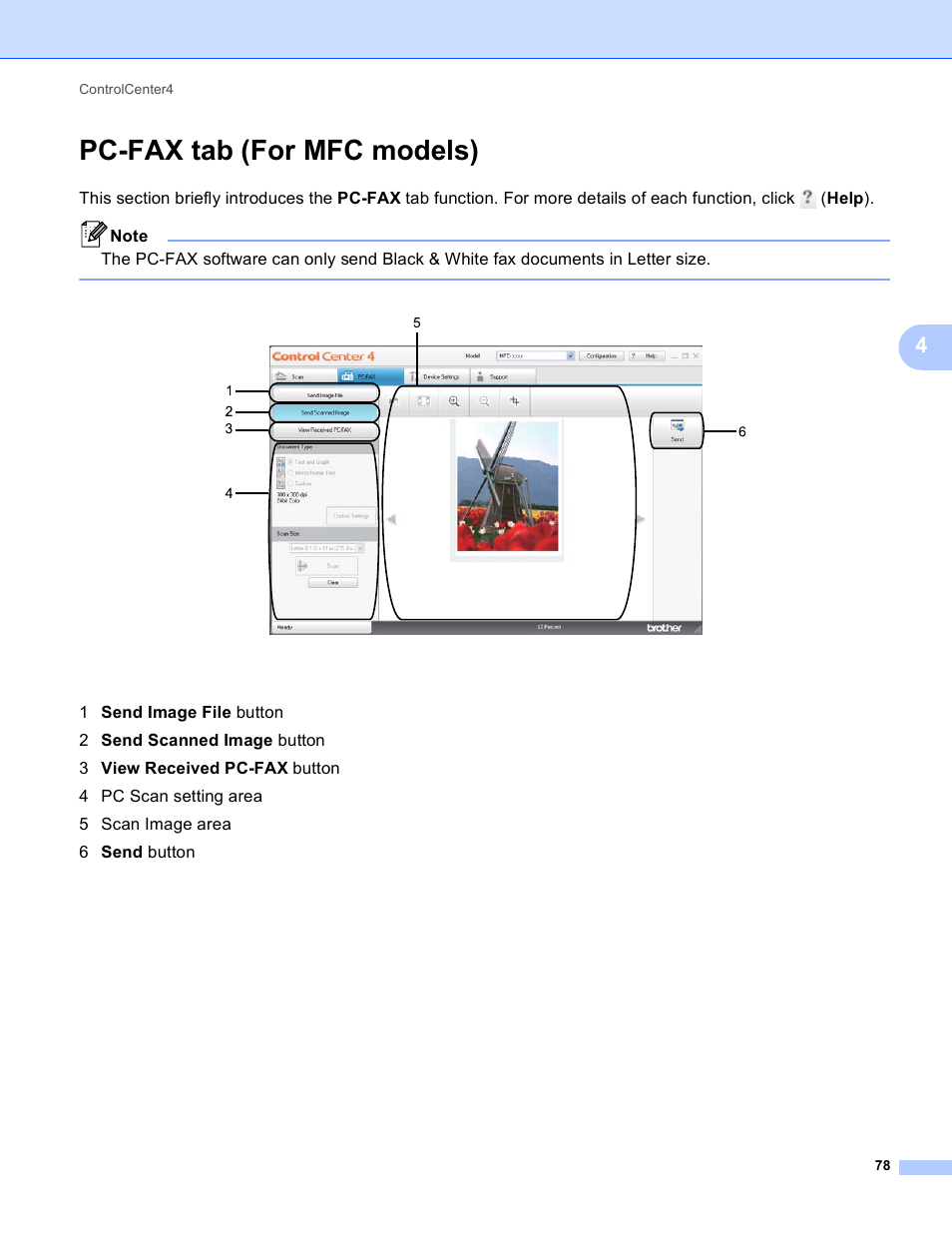 Pc-fax tab (for mfc models) | Brother DCP-8155DN User Manual | Page 86 / 271