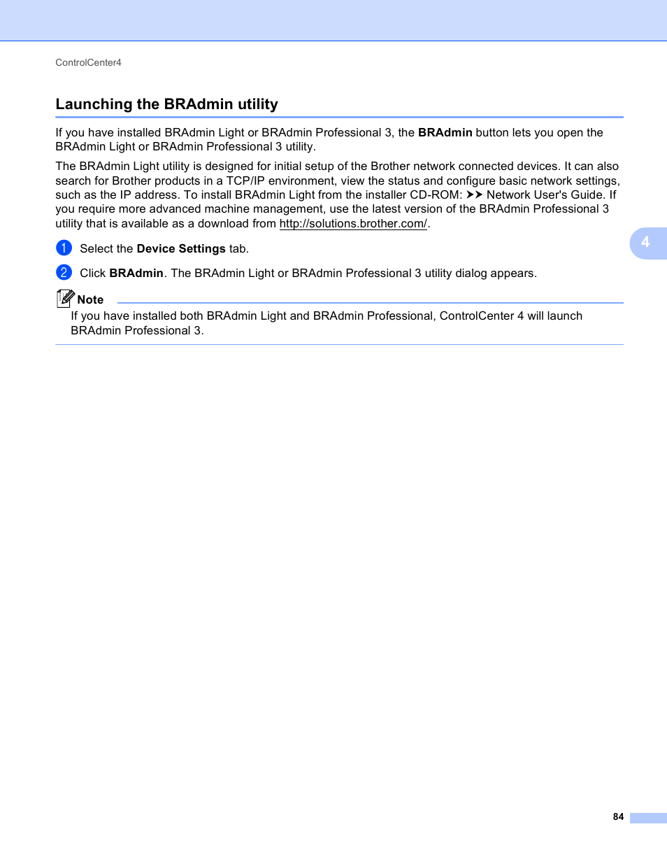 Launching the bradmin utility, 4launching the bradmin utility | Brother DCP-8155DN User Manual | Page 92 / 271